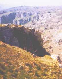looking down into Cheddar Gorge
