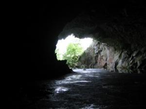 inside one of Grasmere's man-made caves