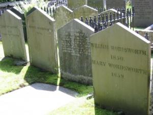 the Wordsworth family graves at St Oswald's church, Grasmere