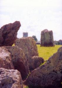 Stanton Drew Stone Circle (church in background)