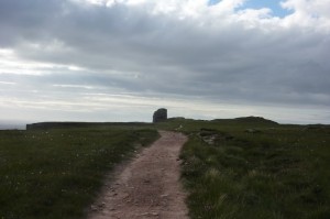 The Old Man of Hoy reaches above the adjacent cliffs