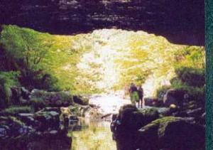 view from inside the potholers' cave