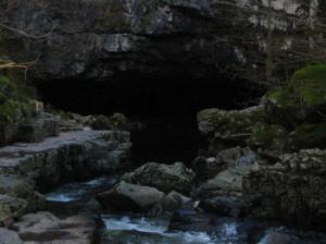 The river Mellte flows into the cave at Porth yr Ogof