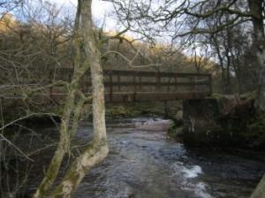 footbridge approaching Sgwd Clun-Gwyn 