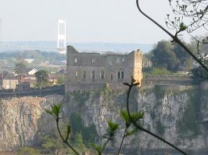 Chepstow Castle atop a river cliff