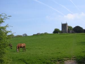 view up to Old Sodbury church